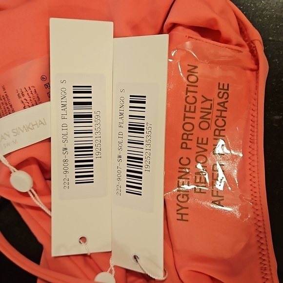 💕JONATHAN SIMKHAI💕 Bikini Set Harlen Top + Emmalynn Bottom Flamingo Pink S NWT - Picture 15 of 16